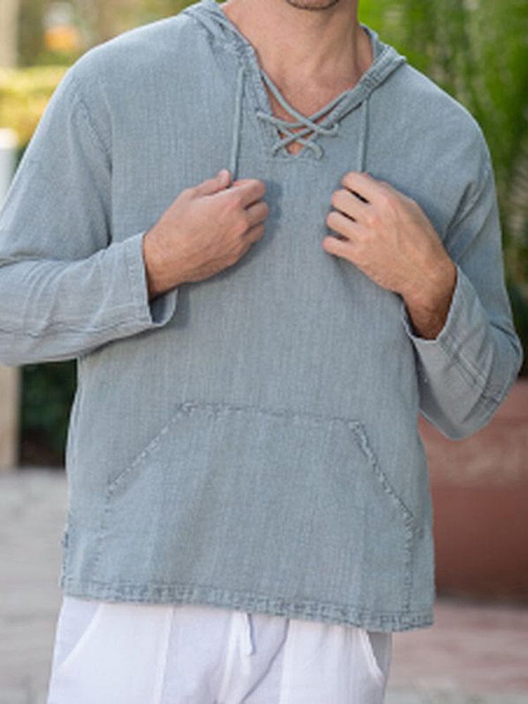 Uni Color Drawstring Top with Pocket