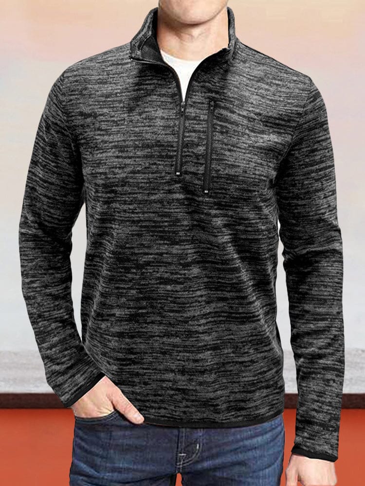 Stand Kragen Semi-zipper Top