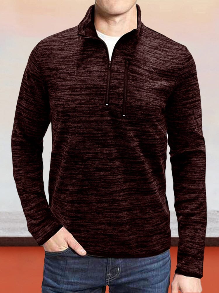 Stand Kragen Semi-zipper Top