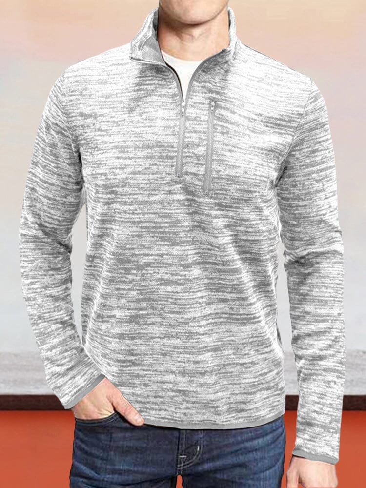 Stand Kragen Semi-zipper Top