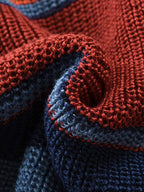 Multicolor Lapel Neck Pullover Mantel