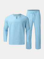 Casual Baumwolle and Leinen Hemd Set