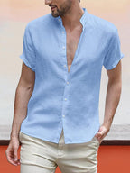 Klassisch Casual Baumwolle and Leinen Hemd