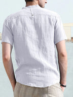 Casual Half Knopf Baumwolle Leinen Hemd
