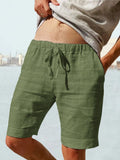 Baumwolle Leinen Drawstring Casual Shorts