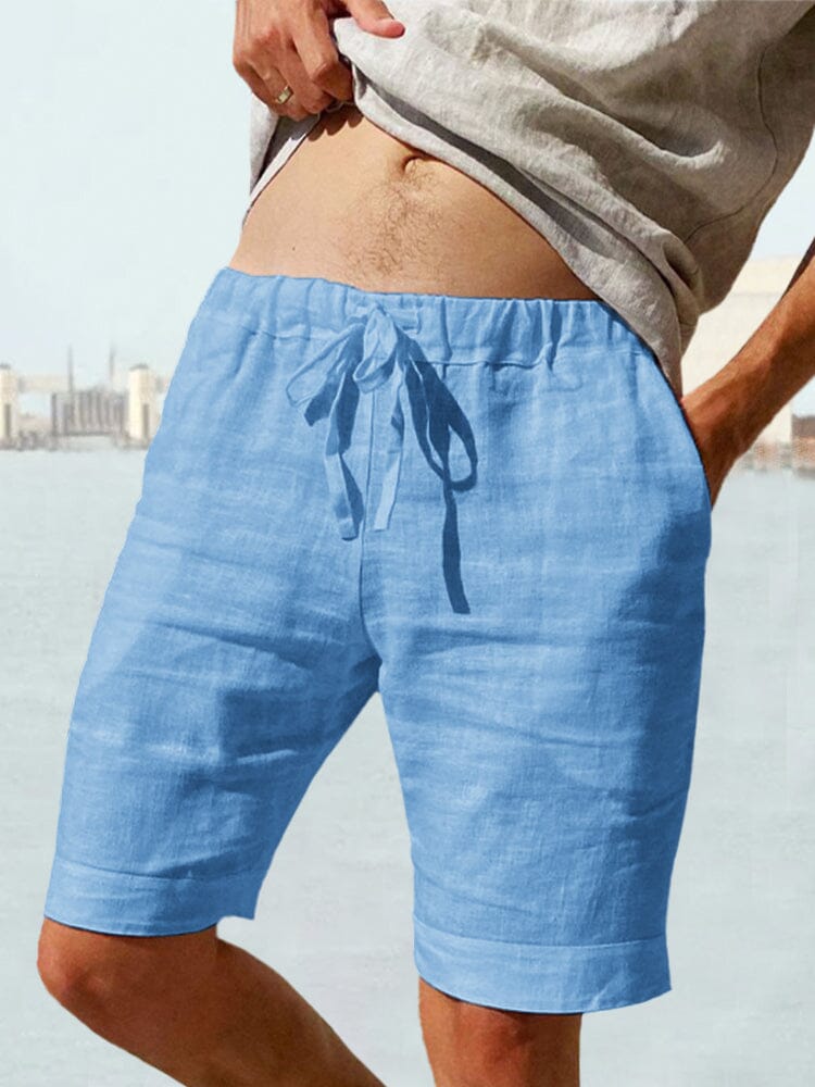 Baumwolle Leinen Drawstring Casual Shorts