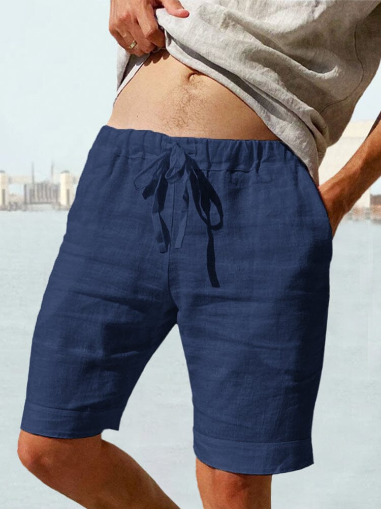 Baumwolle Leinen Drawstring Casual Shorts