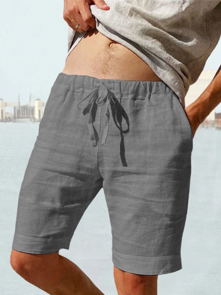 Baumwolle Leinen Drawstring Casual Shorts