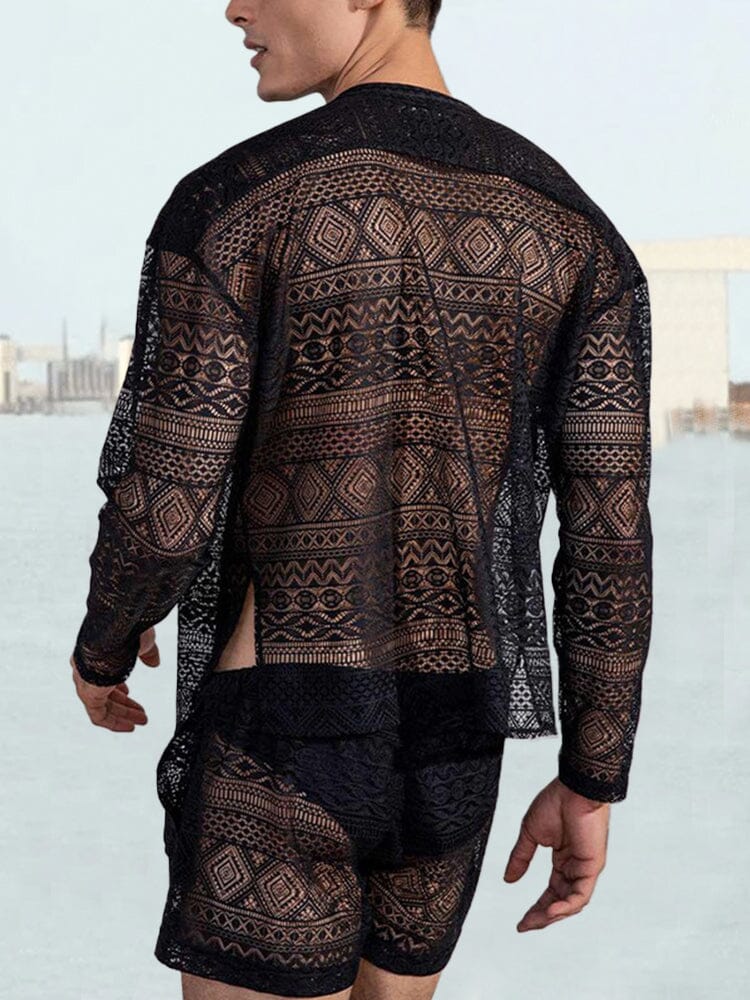 Hollow Out Lace Hemd Sets