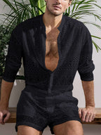 Hollow Out Lace Hemd Sets