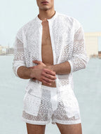 Hollow Out Lace Hemd Sets