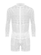Hollow Out Lace Hemd Sets