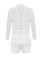 Hollow Out Lace Hemd Sets