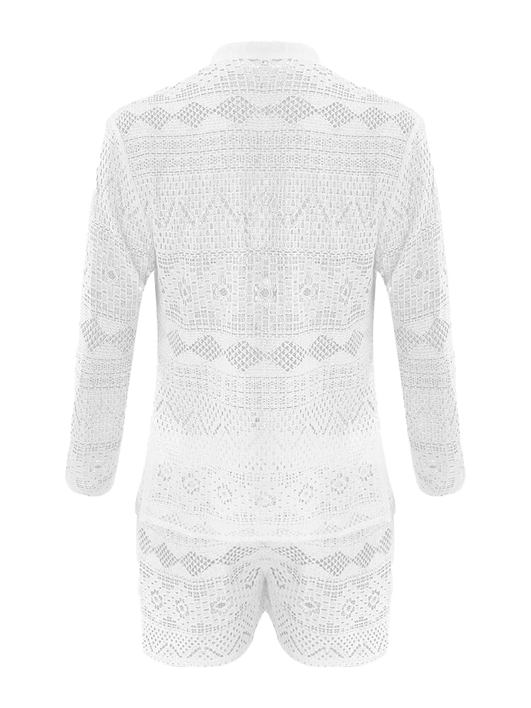 Hollow Out Lace Hemd Sets