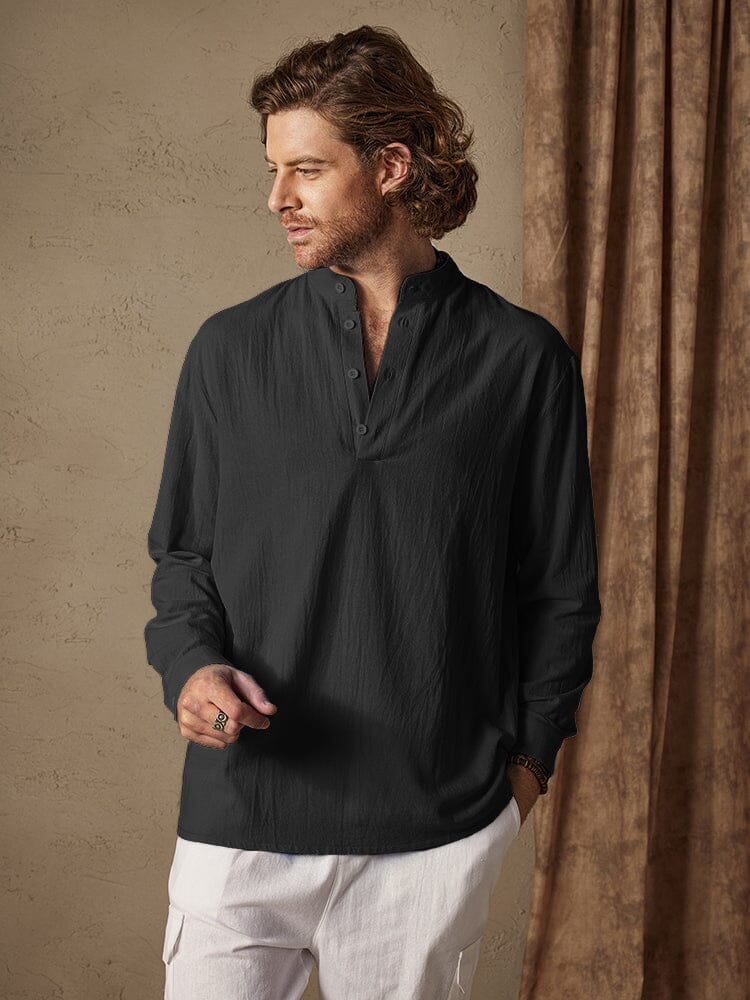Casual Lockere Fit Lightweight Baumwolle Leinen Hemd