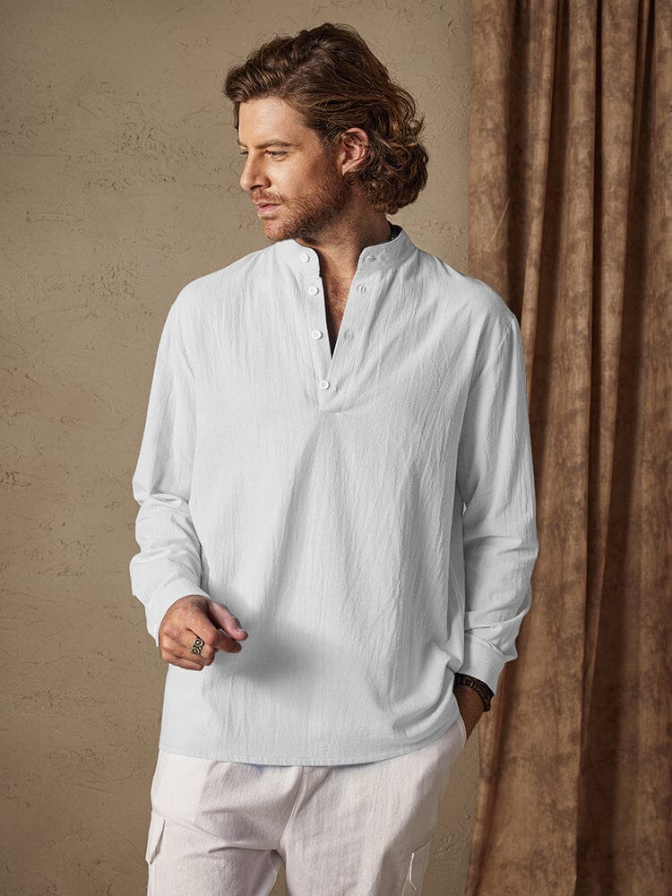 Casual Lockere Fit Lightweight Baumwolle Leinen Hemd