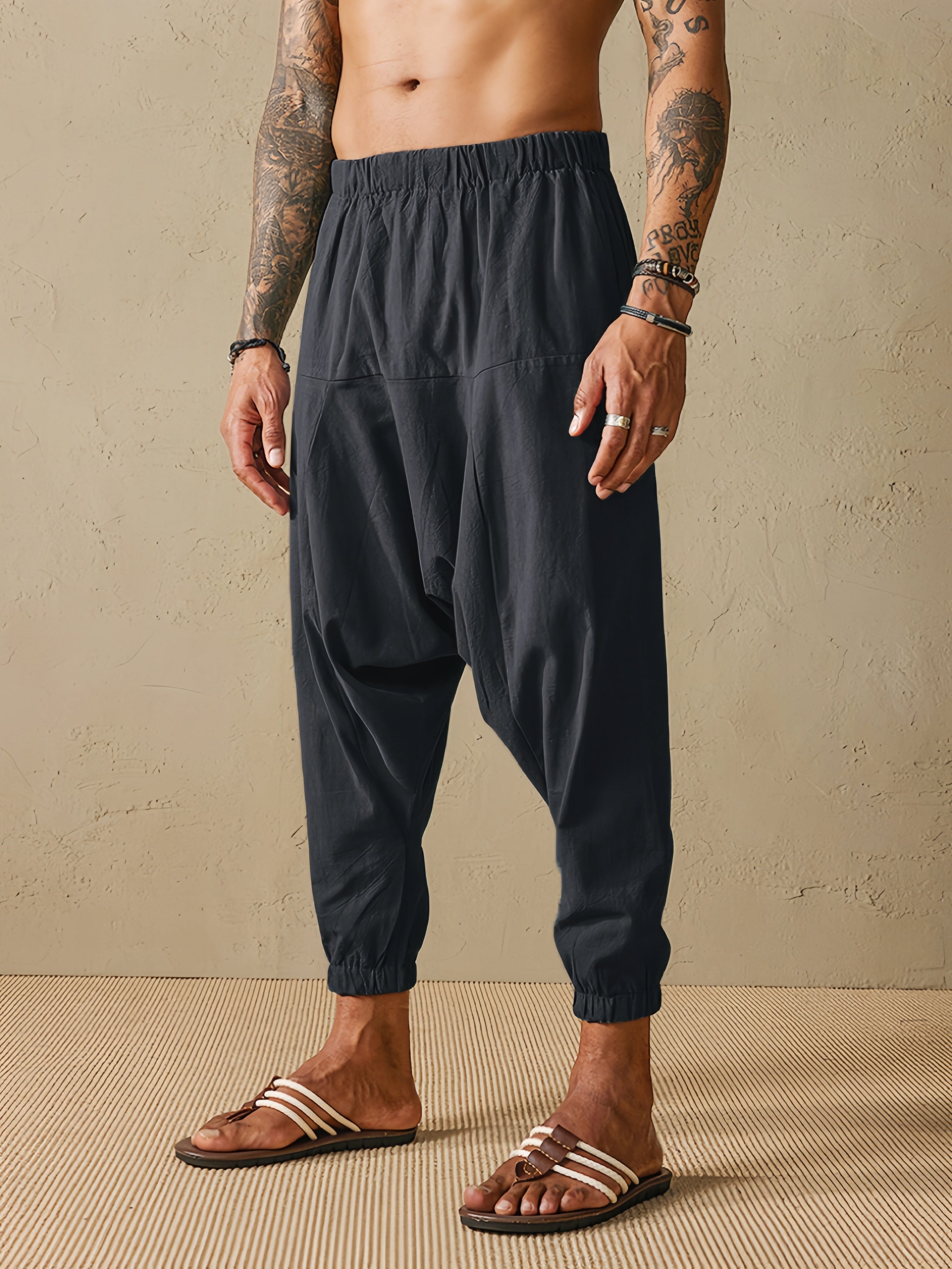 Casual Leinen Stil Lockere Hose