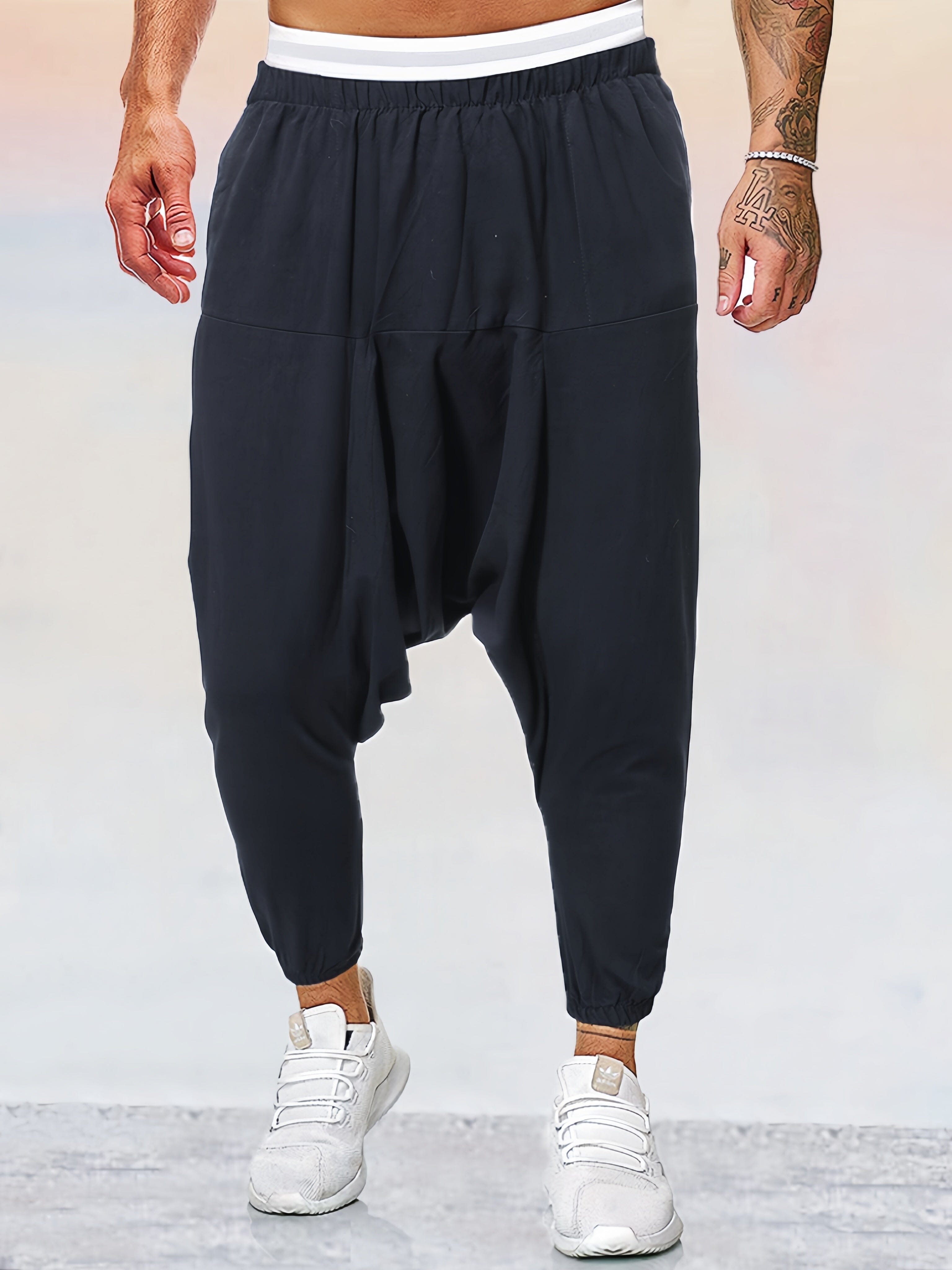 Baumwolle Leinen Uni Color Harem Hose