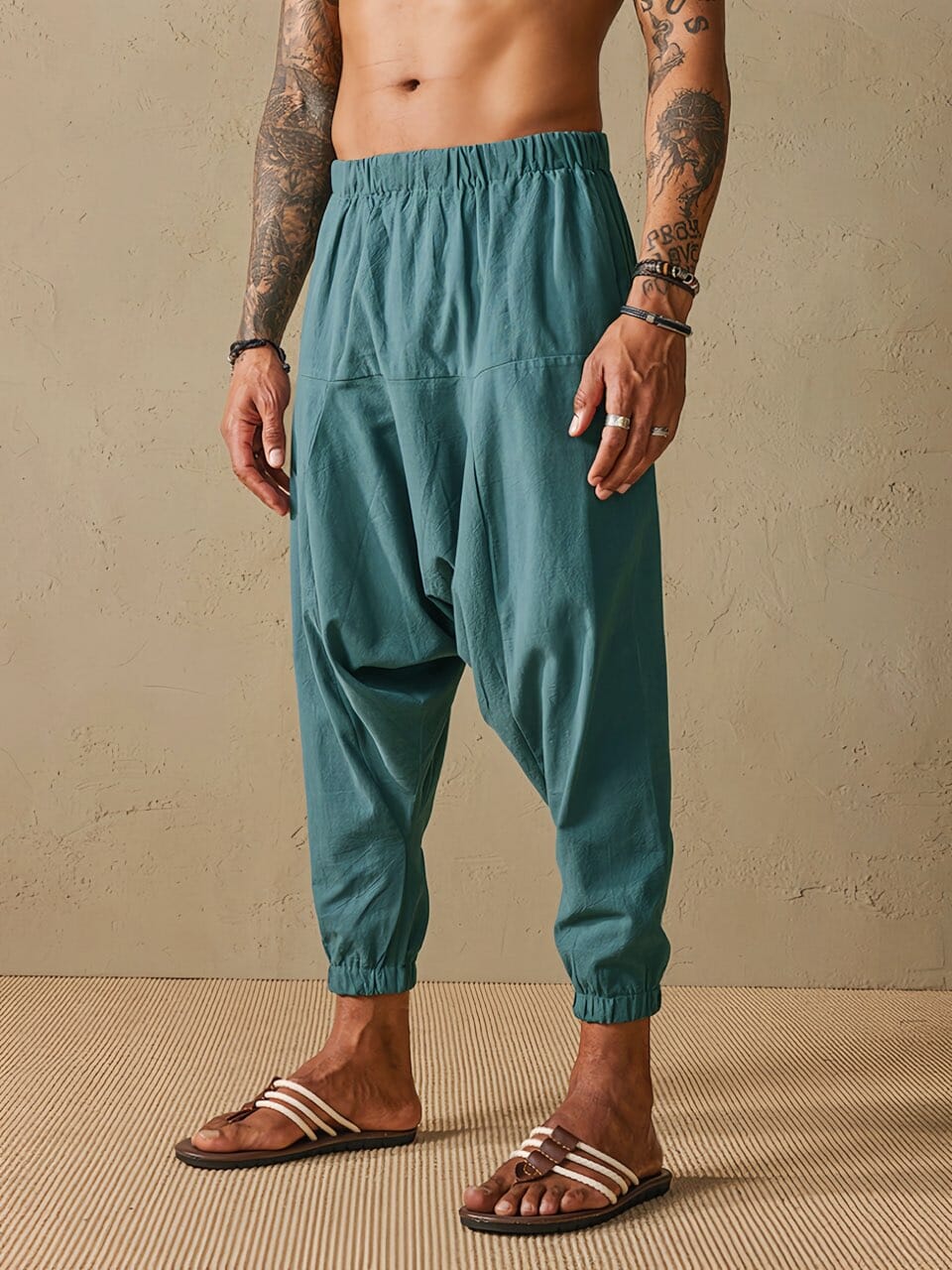 Casual Leinen Stil Lockere Hose