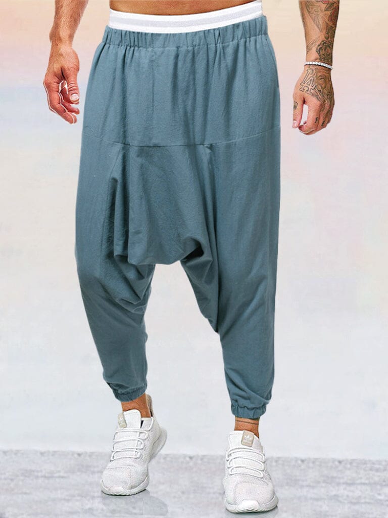 Baumwolle Leinen Uni Color Harem Hose