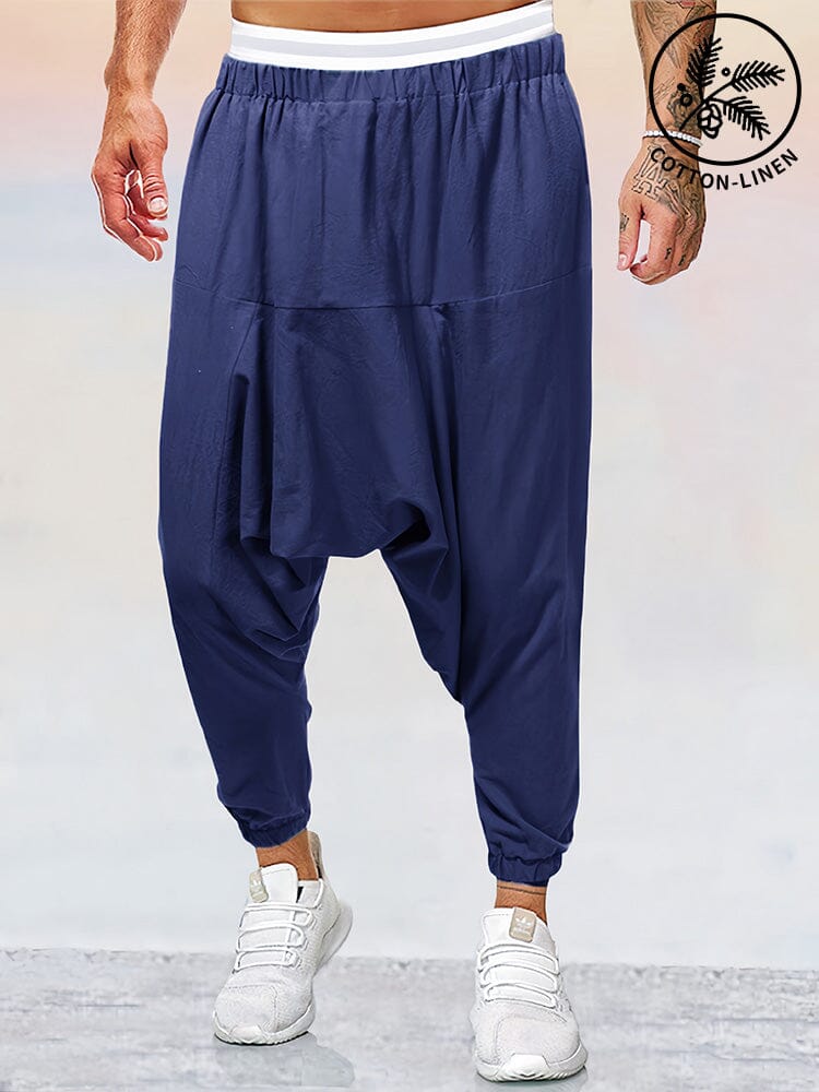 Baumwolle Leinen Uni Color Harem Hose
