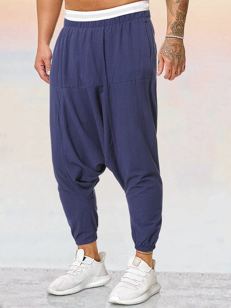 Baumwolle Leinen Uni Color Harem Hose