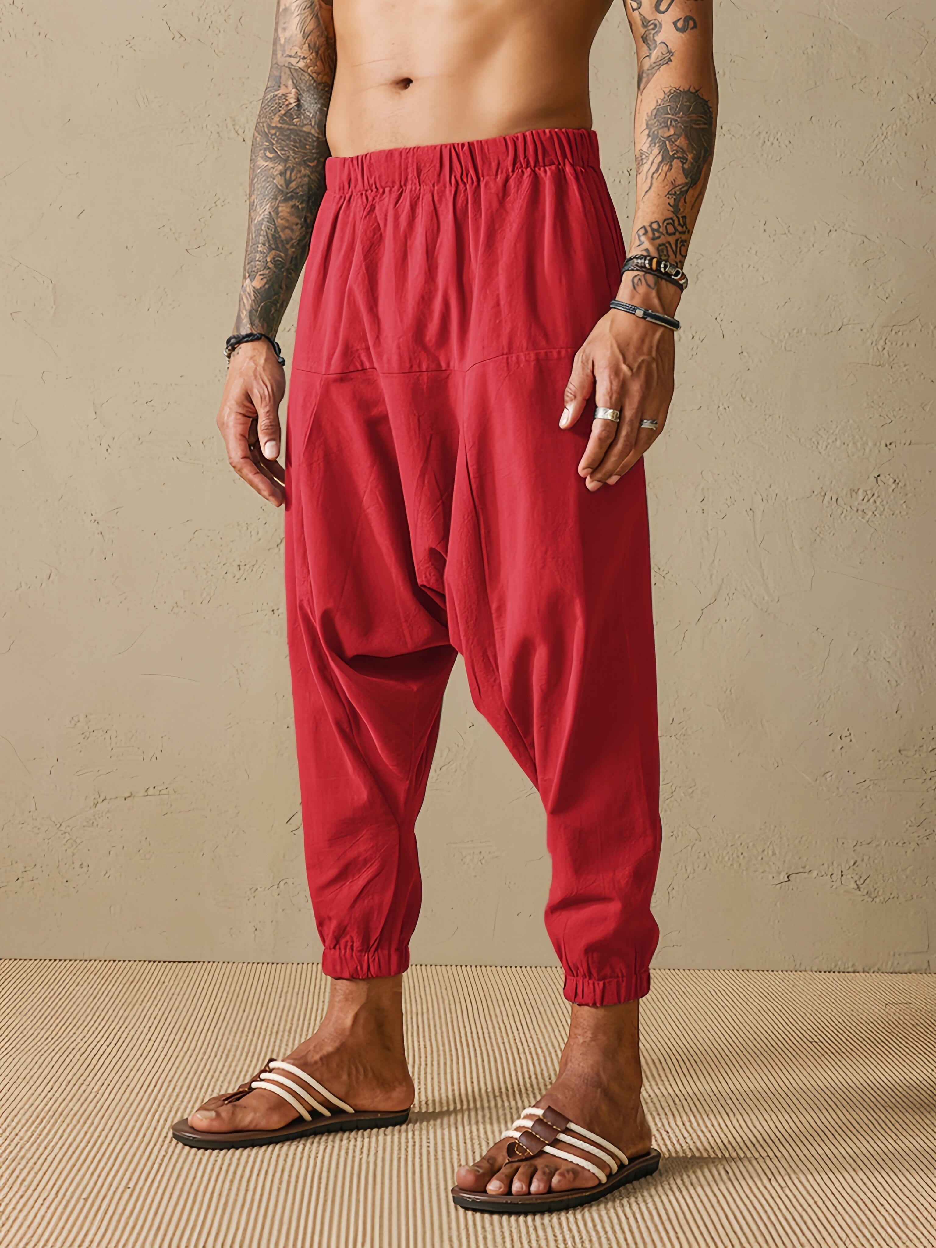 Casual Leinen Stil Lockere Hose