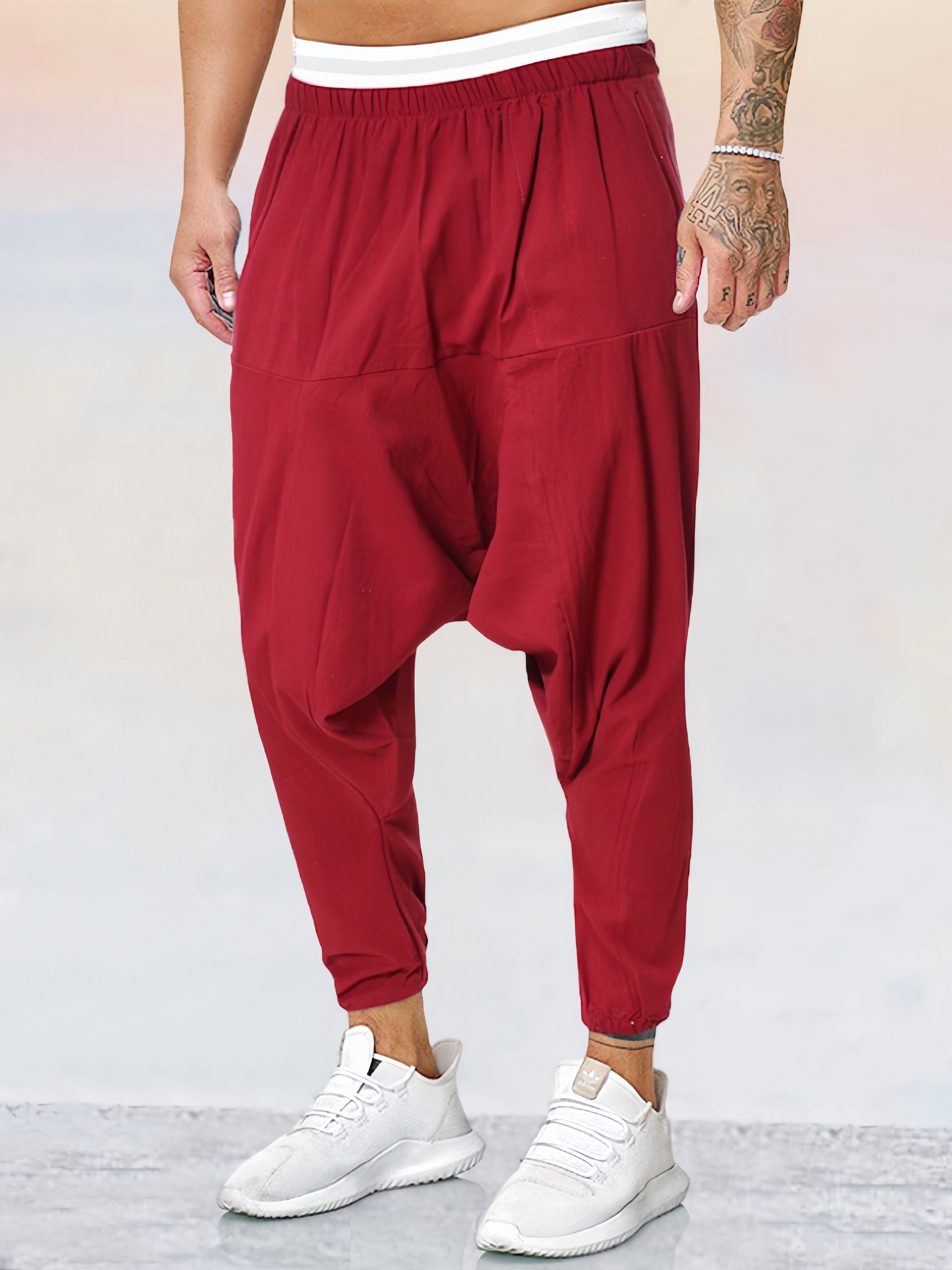 Baumwolle Leinen Uni Color Harem Hose