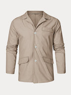 Casual Uni Baumwolle Leinen Blazer