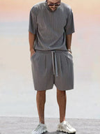 Casual Uni Stretchy Pit Strip Trainingsanzüge Set