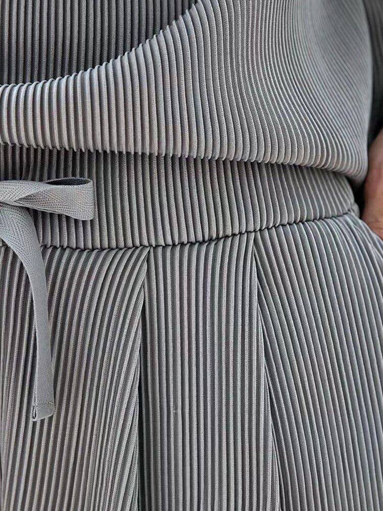 Casual Uni Stretchy Pit Strip Trainingsanzüge Set