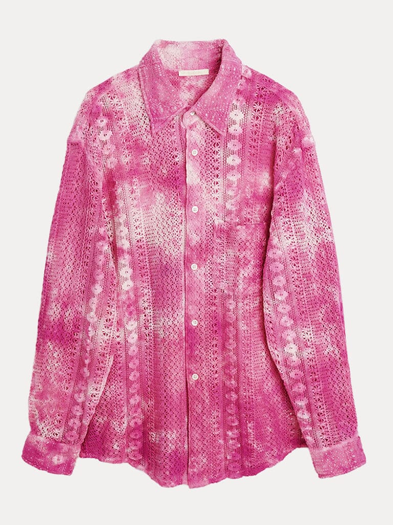 Stylish Pure Baumwolle Hollow Lace Hemd
