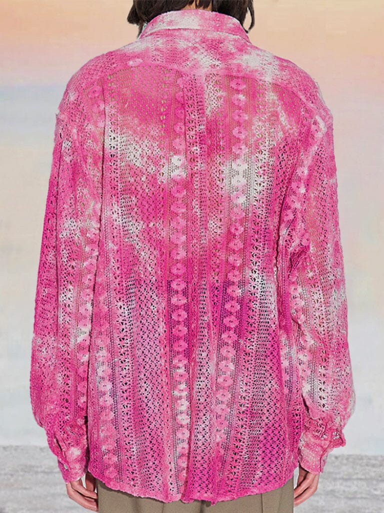 Stylish Pure Baumwolle Hollow Lace Hemd