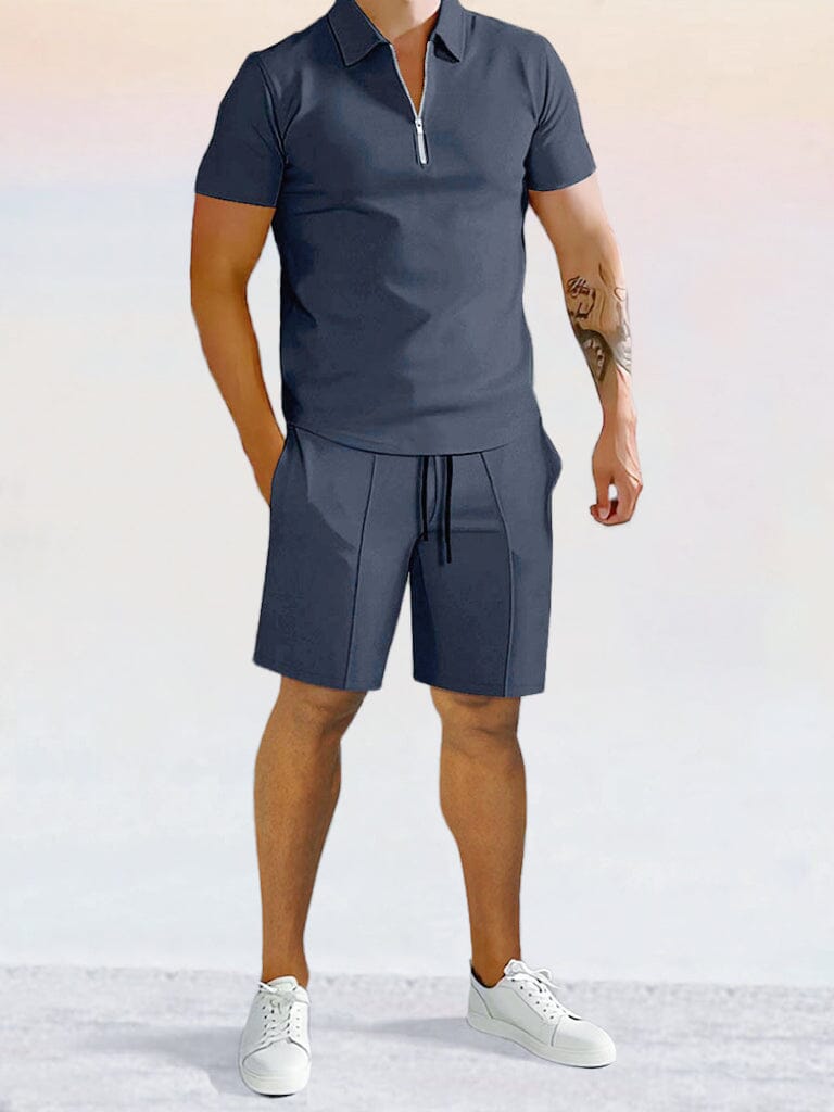 Casual Uni Color Polo Hemd Sets