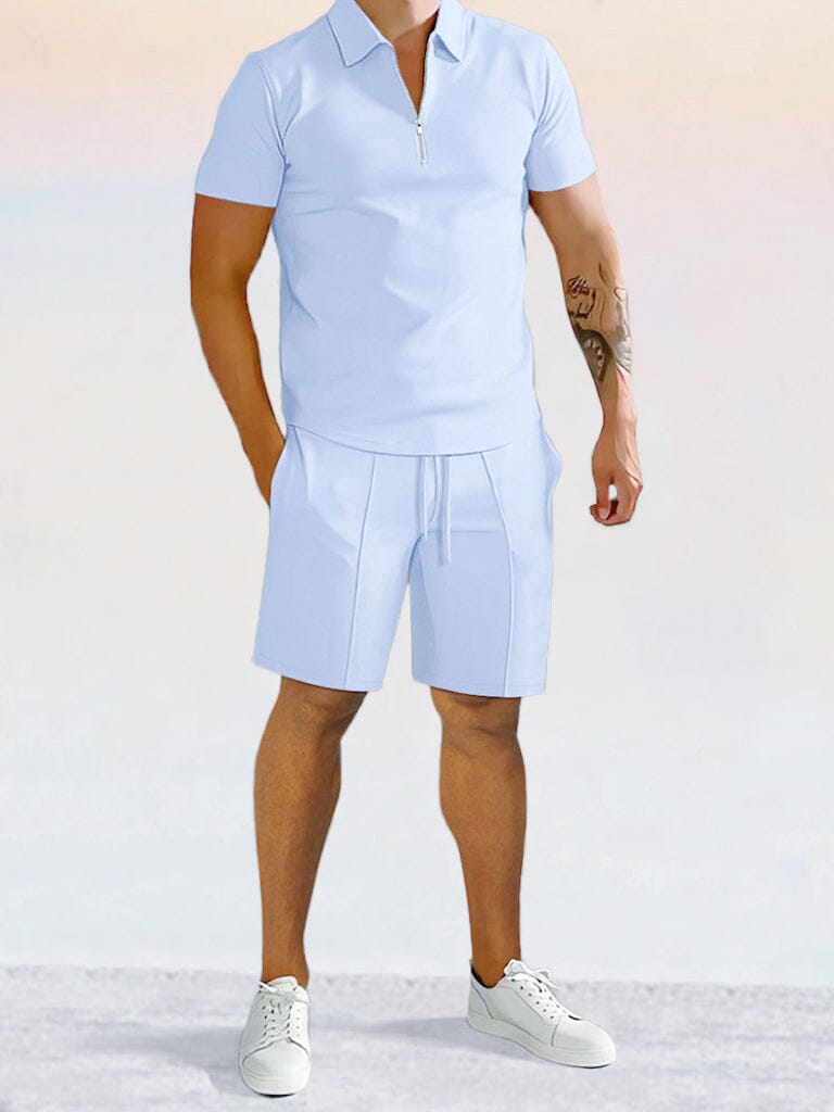 Casual Uni Color Polo Hemd Sets