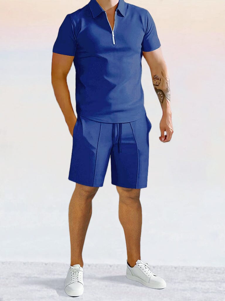 Casual Uni Color Polo Hemd Sets
