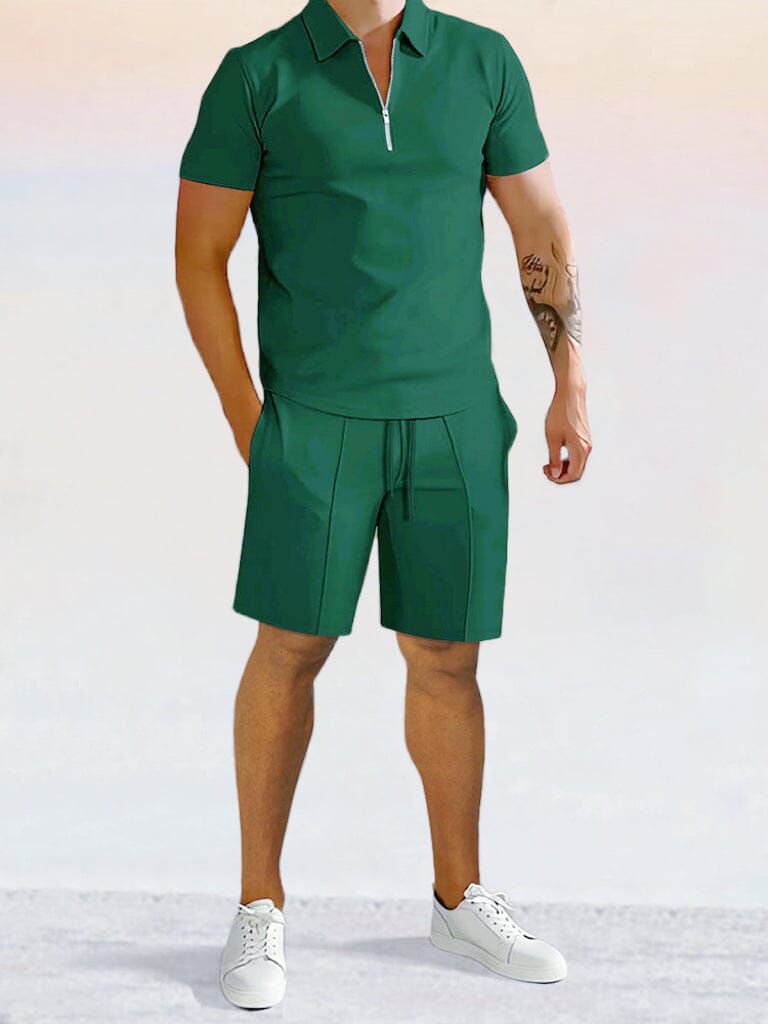 Casual Uni Color Polo Hemd Sets