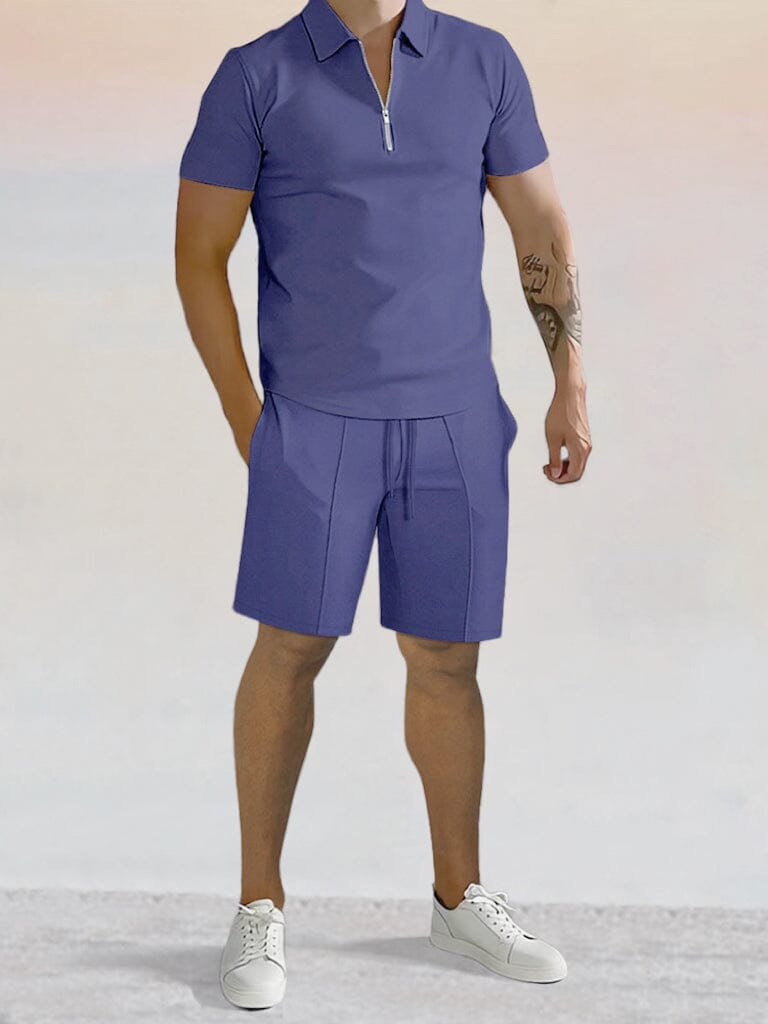 Casual Uni Color Polo Hemd Sets