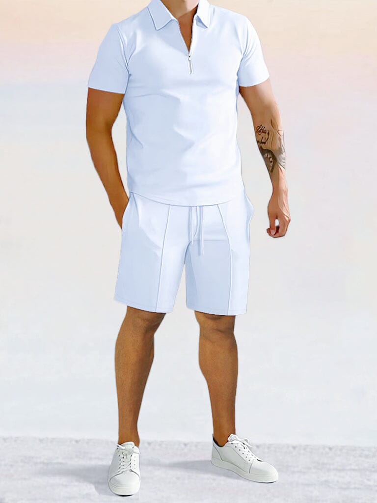Casual Uni Color Polo Hemd Sets