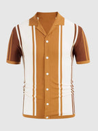 Atmungsaktive Stripe Strick Knopf Top
