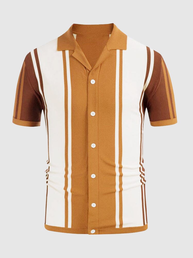 Atmungsaktive Stripe Strick Knopf Top