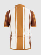 Atmungsaktive Stripe Strick Knopf Top