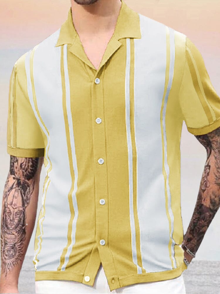 Atmungsaktive Stripe Strick Knopf Top