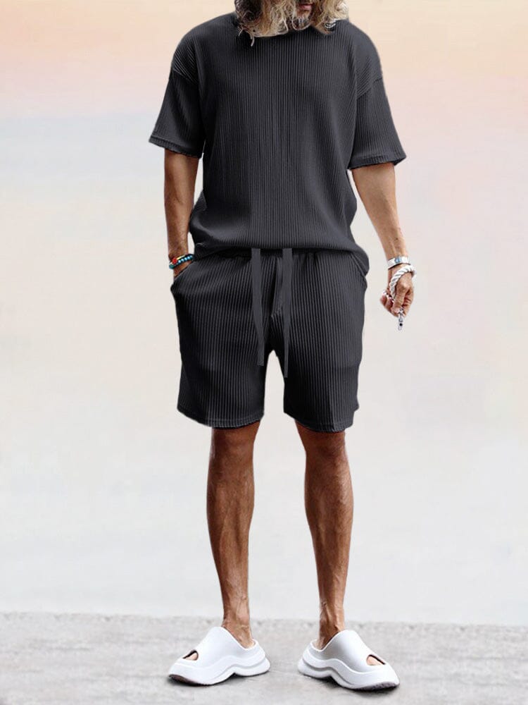 Casual Atmungsaktive Pit Strip Trainingsanzug Set