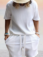 Casual Atmungsaktive Pit Strip Trainingsanzug Set
