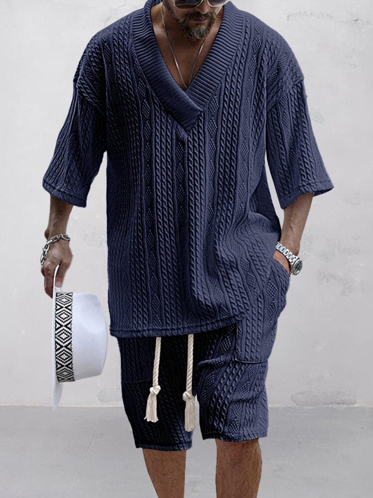 Casual Cable Strick T-Hemd Set