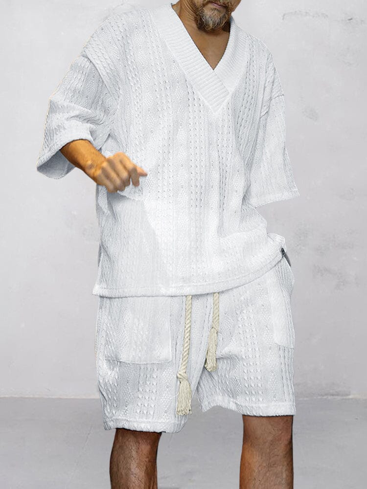 Casual Cable Strick T-Hemd Set