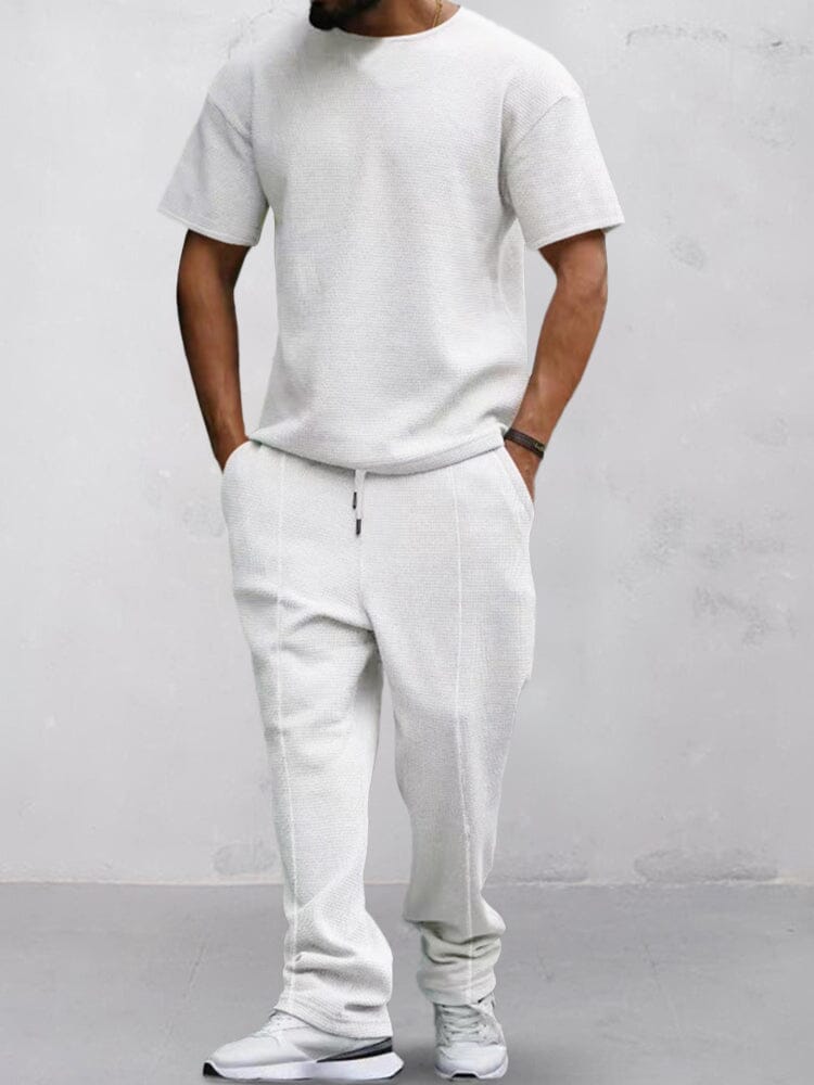 Casual Waffle T-Hemd Set