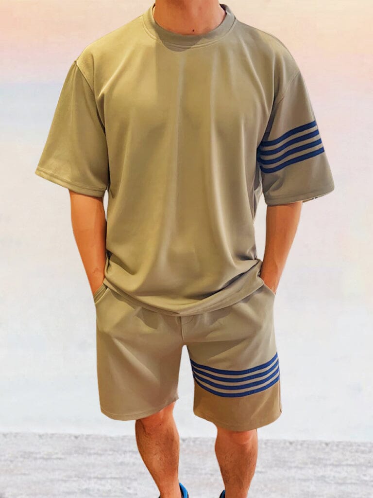 Cozy Gestreift Splicing Trainingsanzug Set
