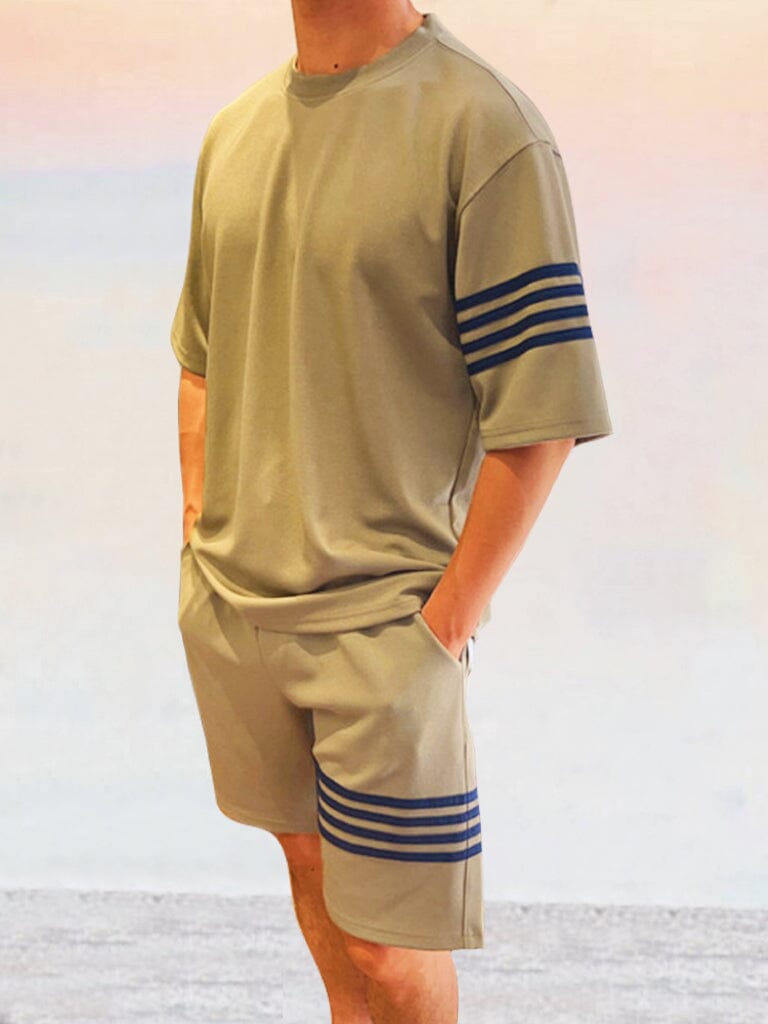 Cozy Gestreift Splicing Trainingsanzug Set
